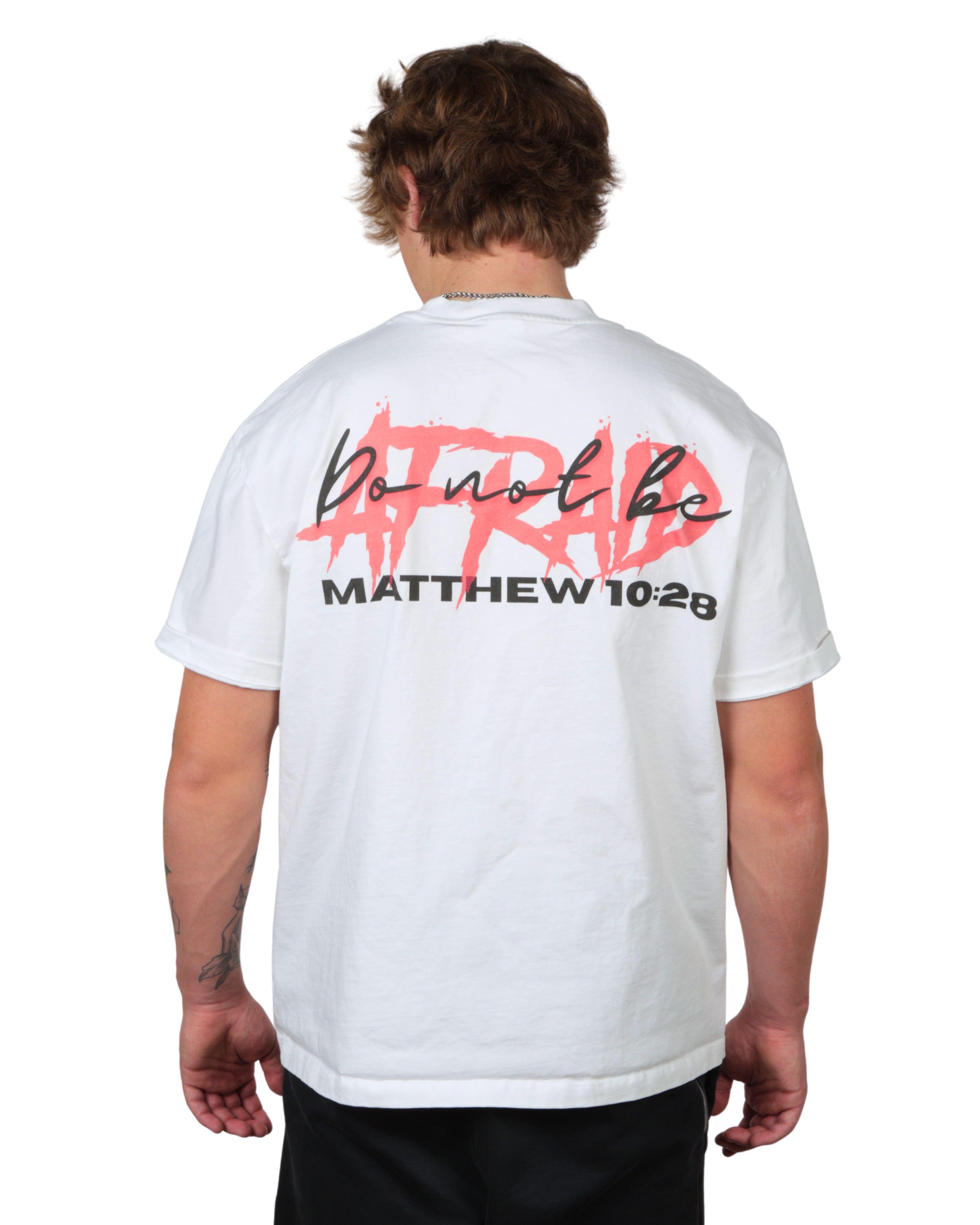 "Do Not Be Afraid" Heavyweight 100% Cotton T-Shirt (White)