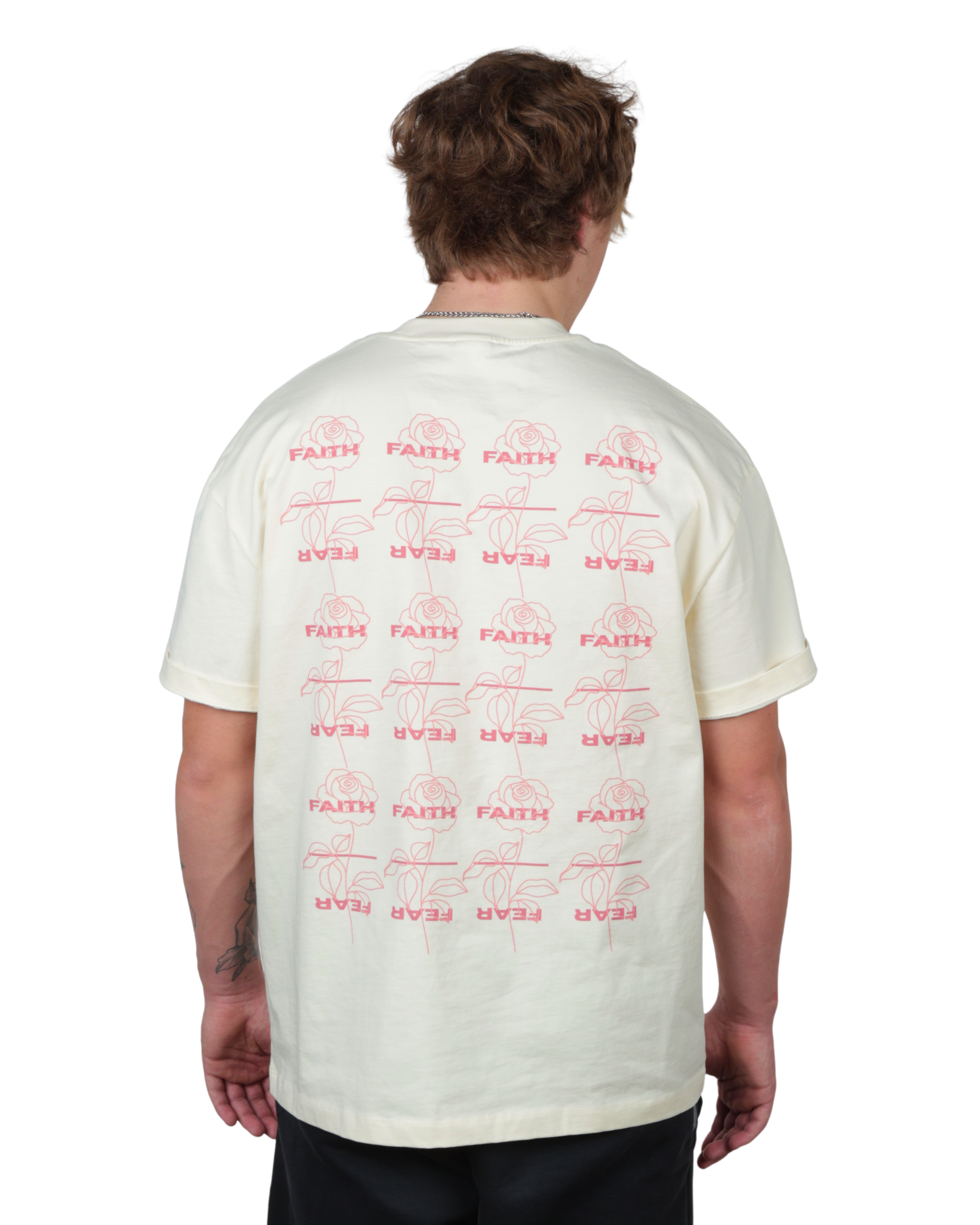 "Faith Above Fear" 100% Cotton Shirt with Rose Detailing